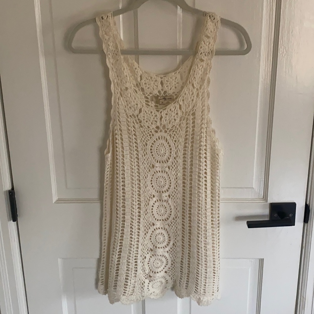 Forever 21 cream crochet tank tunic